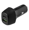 DELTACO USB automobilinis įkroviklis, 1x USB-C, PD 18 W, 1x USB-A, 18 W, iš viso 36 W USBC-CAR120