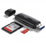 Ugreen SD/micro SD card reader adapter (USB-A/USB-C) black (CM304)