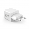 Hama 00201991 Fast Charger 1x USB-C 1x USB-A, Mini Charger, PD, 20W, White