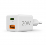 Hama 00201991 Fast Charger 1x USB-C 1x USB-A, Mini Charger, PD, 20W, White