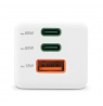 Hama 00201996 Fast Charger GaN, 2x USB-C, 1x USB-A, Mini Charger, PD, 65W, White