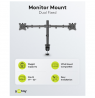 Goobay Dual Monitor Mount Flex | Swivel, Tilt, Rotation | 17-32 " | Maximum weight (capacity) 8 kg | Black