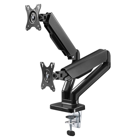 Goobay Desk Mount | Double Monitor Mount with Gas Spring | Swivel