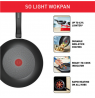 TEFAL Pan | H0561942 | Wok | Diameter 28 cm | Suitable for induction hob | Fixed handle | Black