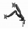 Gembird MA-DA2U-01 Adjustable desk 2-display mounting arm with USB ports, 17”-32”, black