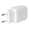 USB sieninis įkroviklis DELTACO, 2x USB-A, 12 W prievadai, maks. bendra galia 12 W, baltas / USB-AC200 / 1903265