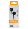 E130 pusiau į ausis įdedamos ausinės STREETZ , atsiliepimo mygtukas, 3,5 mm, mikrofonas, juodos / E130-BLK / 6612038
