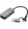 Sandberg 136-68 USB-C/A 2.5 GbE RJ45 Adapter, 2.5 Gigabit Ethernet on USB-C
