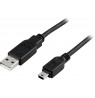 Kabelis DELTACO USB 2.0, Type A Male - Type Mini B Male, 2m, juodas / USB-26S