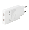 USB-C įkroviklis DELTACO, 67 W, 2x USB-C PD, plonas, baltas / USBC-AC201 / 1903667