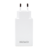 USB-C įkroviklis DELTACO, 67 W, 2x USB-C PD, plonas, baltas / USBC-AC201 / 1903667