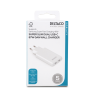 USB-C įkroviklis DELTACO, 67 W, 2x USB-C PD, plonas, baltas / USBC-AC201 / 1903667