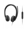 Lenovo VoIP 5000 Wired Headset w/ Mic, USB A/C, Bl