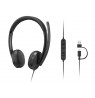 Lenovo VoIP 5000 Wired Headset w/ Mic, USB A/C, Bl