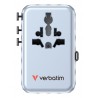 Verbatim Charge 'n' Travel 100W Universal Travel Adapter with retractable cable Blue
