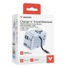 Verbatim Charge 'n' Travel 100W Universal Travel Adapter with retractable cable Blue