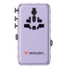 Verbatim Charge 'n' Travel 70W 2C retractable Universal Travel Adapter Purple