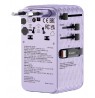 Verbatim Charge 'n' Travel 70W 2C retractable Universal Travel Adapter Purple