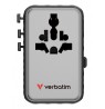 Verbatim Charge 'n' Travel 100W Universal Travel Adapter with retractable cable Black