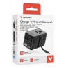 Verbatim Charge 'n' Travel 100W Universal Travel Adapter with retractable cable Black