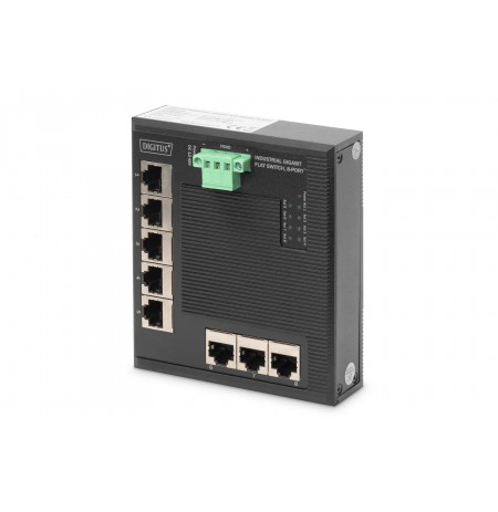 Ethernet Switch, 8-port, DIN, ext. temp. range