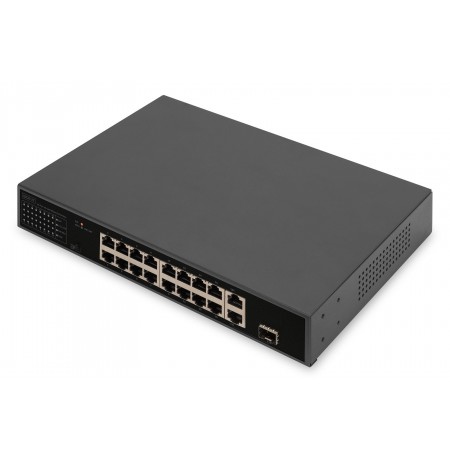 Digitus 16 Port Fast Ethernet PoE Switch , 2 Gigabit Uplinks (RJ45 / SFP)