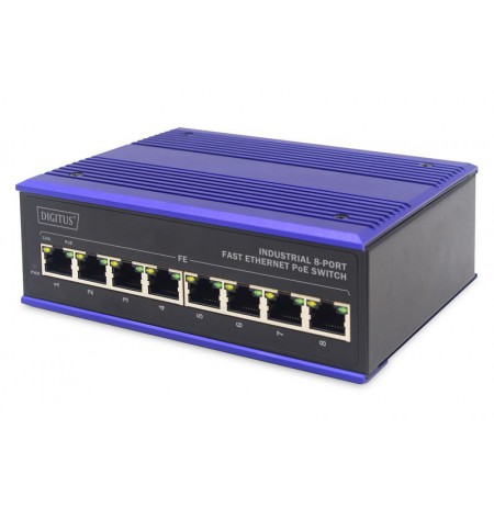 Industrial switch 8x 100Base-TX PoE 240W DIN