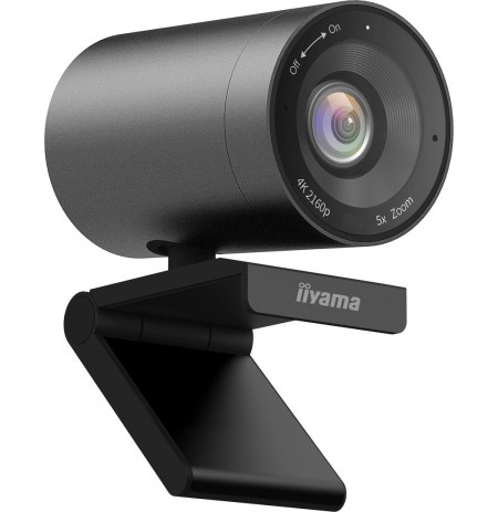 iiyama Stylish and discreet Professional 4K Webcam with Built in microphone, 5x Digital zoom, 120° field of view (FoV) and