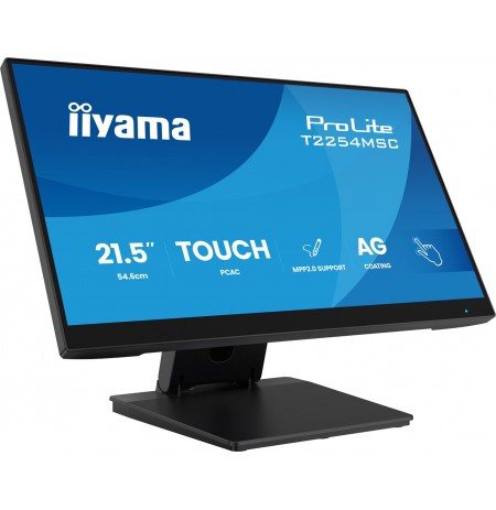 iiyama 21.5” Optical Bonded PCAP 10pt touchscreen monitor featuring IPS panel technology, Anti Glare coating, active stylus