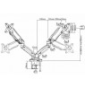 Equip 13"-27" Interactive Dual Monitor Desk Mount Bracket