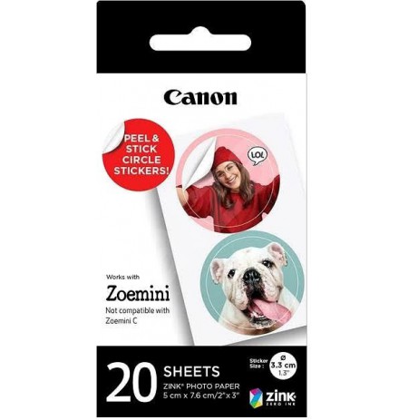 Canon photo paper Zink Circle 20 sheets (ZP-2030-2C-20)