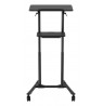 Mobile Stand with Height Adjustable Wheels Black Gembird