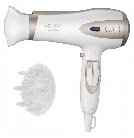 ADLER AD 2248WC HAIR DRYER, WHITE AND CHAMPAGNE
