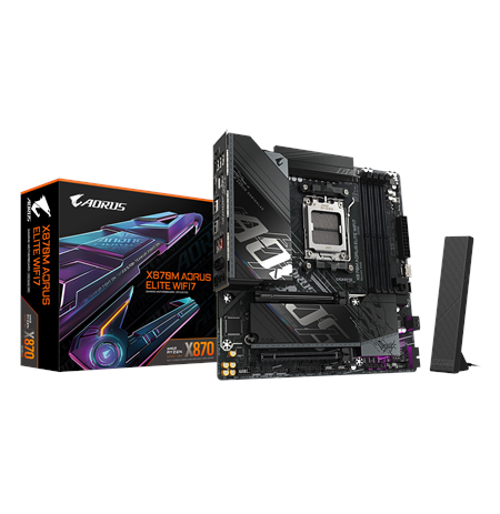 Gigabyte X870M AORUS ELITE WIFI7 | Processor family AMD | Processor socket AM5 | DDR5 | Supported hard disk drive interfaces SAT
