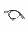 Lanberg HDMI (M) to Displayport (F) Adapter 4K on cable 20cm, Silver | AD-HD-DP-02