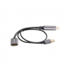 Lanberg HDMI (M) to Displayport (F) Adapter 4K on cable 20cm, Silver | AD-HD-DP-02