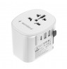 Gembird TPA-EU2A1C15-01-W Grounded universal travel power adapter, 15 W, white