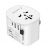 Gembird TPA-EU2A1C15-01-W Grounded universal travel power adapter, 15 W, white