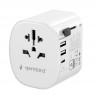 Gembird TPA-EU2A1C15-01-W Grounded universal travel power adapter, 15 W, white