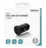 Automobilinis įkroviklis DELTACO 12/24 V USB su dviem USB-A jungtimis, 24 W, juodas USB-CAR127