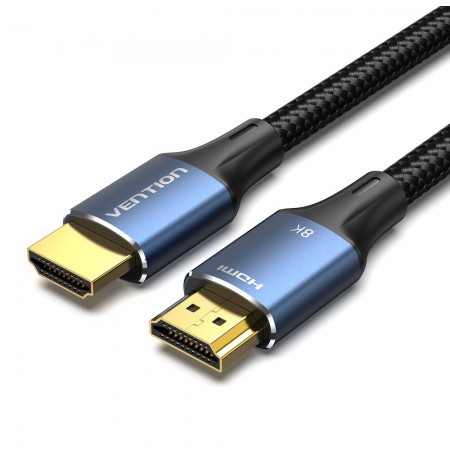 Vention Cotton Braided HDMI-A Male to Male HD Cable 8K 2M Blue Aluminum Alloy Type