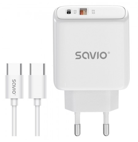 Savio LA-13 mobile device charger Universal White AC Fast charging Indoor