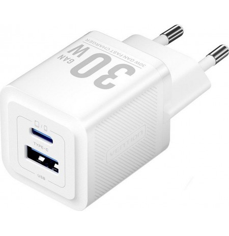 Charger Vention 1x USB-A 1x USB-C GaN 30W