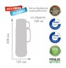 ROTPUNKT Glass thermos, capacity 0.750 l, polar-el.-summer squash (white-yellow)