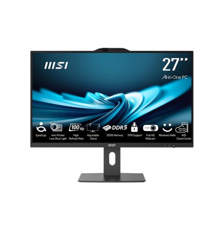 MSI Pro AP272P Intel® Core™ i7 68.6 cm (27") 1920 x 1080 pixels All-in-One PC 16 GB DDR5-SDRAM 1 TB SSD Windows 11 Pro Wi-Fi