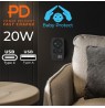 Maclean current socket x2 + 4xUSB, splitter with 2 sockets, 2xUSB A, 2xUSB C PD 20W, 1x16A + 1x6A, MCE249 F/B