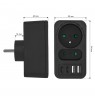 Maclean current socket x2 + 4xUSB, splitter with 2 sockets, 2xUSB A, 2xUSB C PD 20W, 1x16A + 1x6A, MCE249 F/B