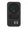 Maclean current socket x2 + 4xUSB, splitter with 2 sockets, 2xUSB A, 2xUSB C PD 20W, 1x16A + 1x6A, MCE249 F/B