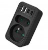 Maclean current socket x2 + 4xUSB, splitter with 2 sockets, 2xUSB A, 2xUSB C PD 20W, 1x16A + 1x6A, MCE249 F/B