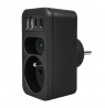 Maclean current socket x2 + 4xUSB, splitter with 2 sockets, 2xUSB A, 2xUSB C PD 20W, 1x16A + 1x6A, MCE249 F/B